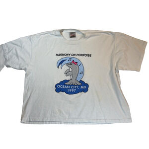 Oneita "Harmony On Porpoise Ocean‎ City, MD 1997" Crop Graphic Tee XLarge